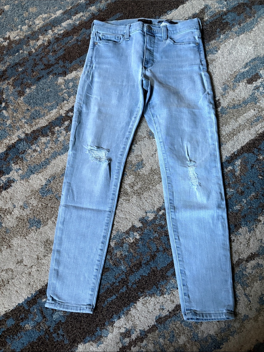 Banana Republic Light Blue Skinny Jeans with Knee Distressing